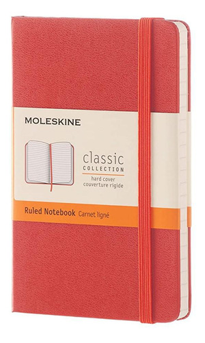 Cuaderno de bolsillo con forro naranja coral clásico de Moleskine