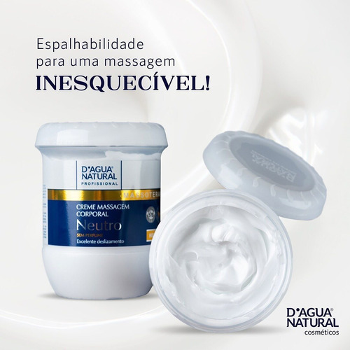 Creme Massagem Corporal Neutro 650g Dagua Natural Hidratação