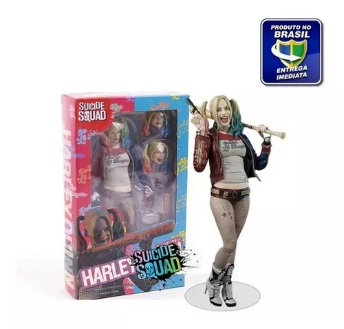 Boneca Action Figure Arlequina Ou Harley Quinn Esquadrão Suicida 18cm