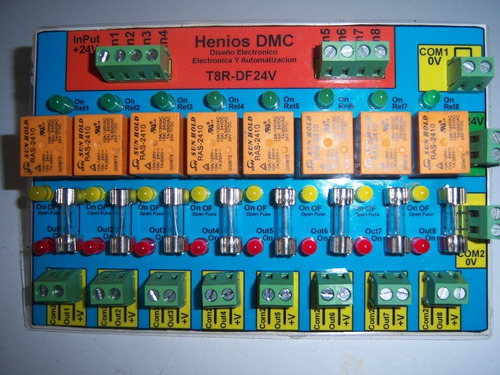 Tarjeta 8 Relevadores 24vcd 10 Amp, Con Indicador De Falla