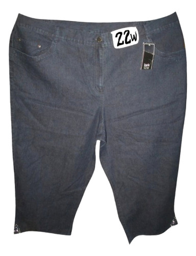 Capri Bermuda Azul Mezclilla Talla 22w (40/42) Lark Lane