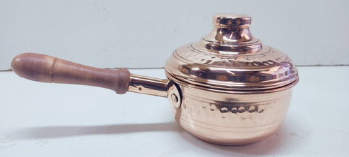 Imagen 2 de 7 de Olla De Cobre Mini Con Mango Artesanía Chilena