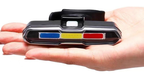 Imagen 2 de 7 de Lámpara Trasera Para Bicicleta 3 Colores Policia Usb