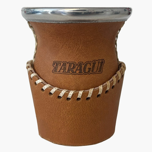 Imagen 1 de 5 de Mate De Cuero Con Posa Mate Taragüi Marrón Claro