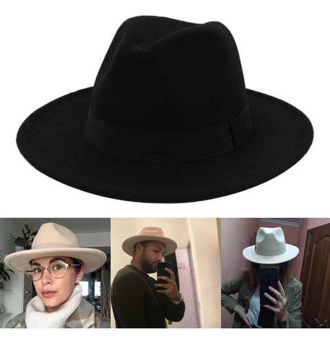 Elegante Sombrero Fedora Unisex Para Iglesia, Cinturón De In