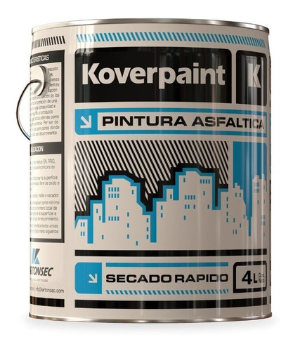 Pintura Asfáltica Koverpaint Secado Rápido 4 Lts - Rex