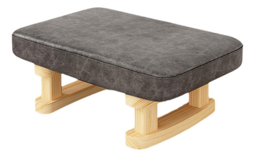 Acogedor Reposapiés De Madera Para La Relajación De Gris