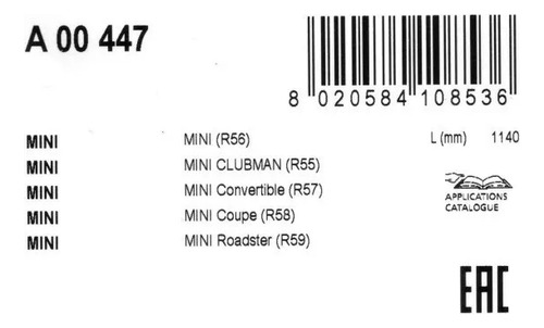 Sensor Balatas Tras. Mini Cooper John Cooper W. Clubman 2013