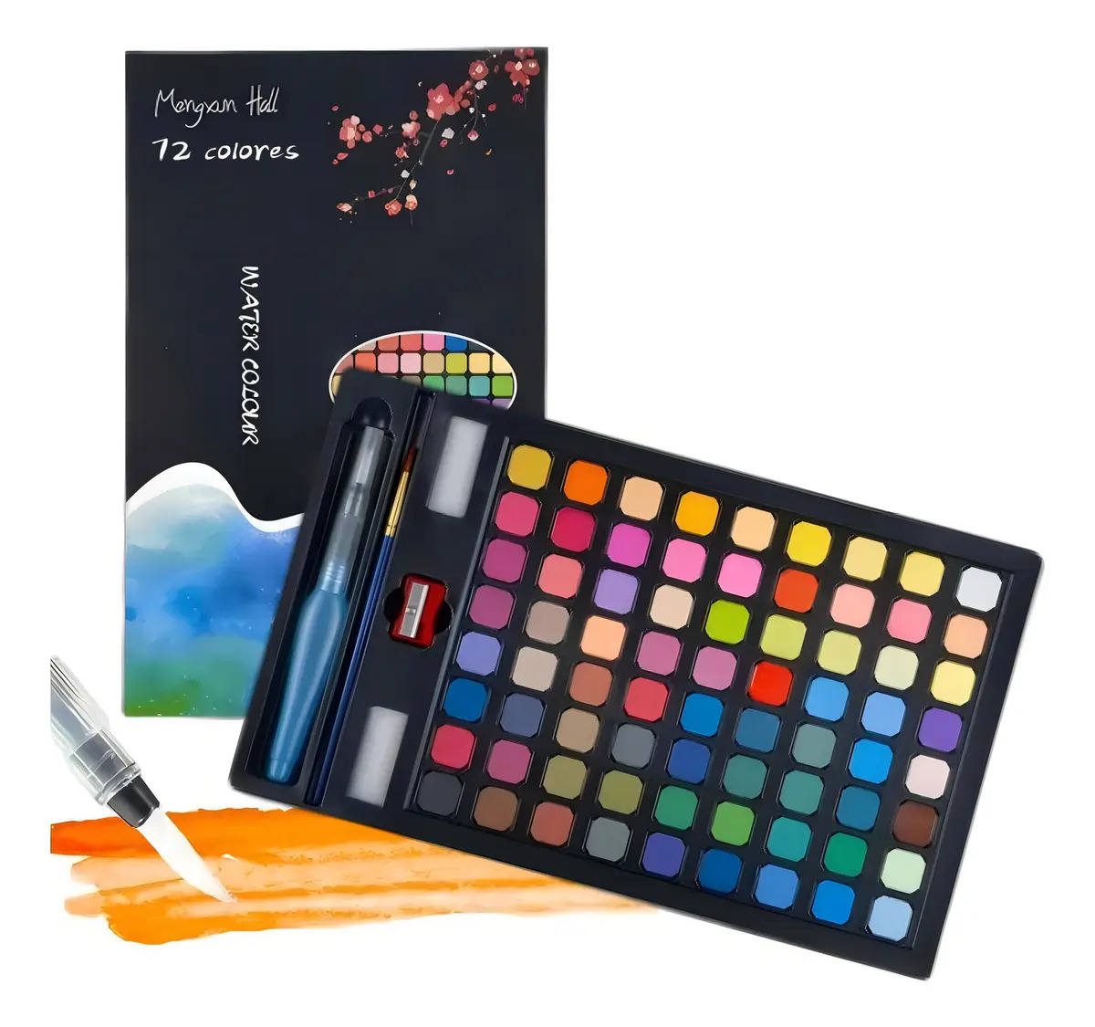 Kit Acuarelas Profesionales Pintura Acuarela Art 72 Colores Multicolor