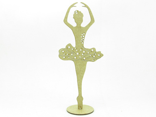 10 Bailarinas Vazada 25cm Mdf Cru Decoração Festas 15 Anos