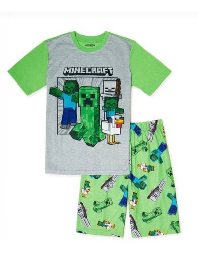 Pijama De Niño Con Motivo De Minecraft 