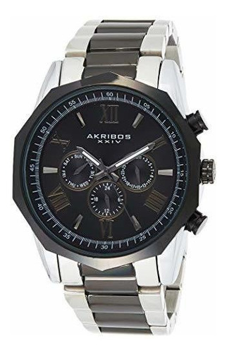 Akribos - Reloj De Ra Para Hombre De Piel Auténtica O Acero 