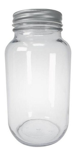 Frasco De Vidrio 940 Ml 24 Pz Conservas Fruta Color Plateada