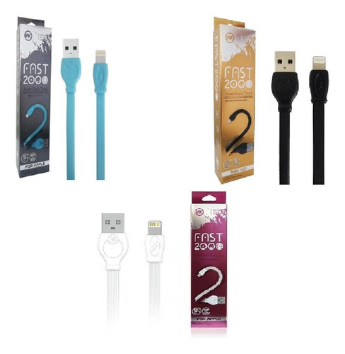 Cable Usb Compatible Lightning Plano 2metros Para Elegante