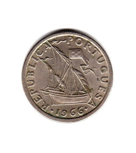 Moneda Portugal 2,5 Escudos 1966 Km#590 Escasa
