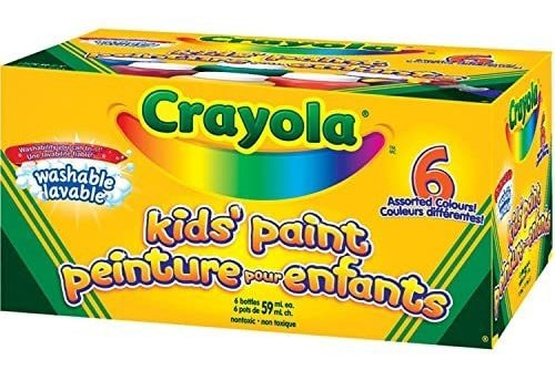 Pintura Lavable Para Niños, 6 Colores Variados, 2 Oz.