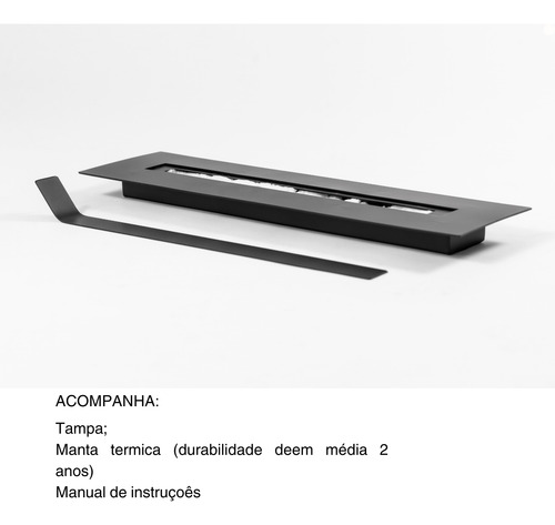 Queimador 60 Cm Para Lareira Ecológica Portátil Preto Capacidade do tanque de combustível 1 L
