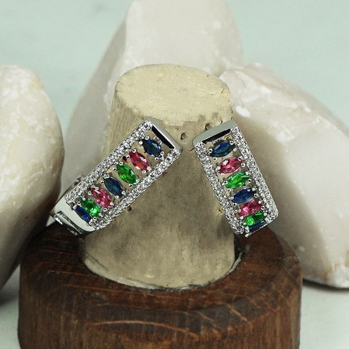 Arracadas Tipo Aretes Colores Oro Blanco 18k Regalos Mujer