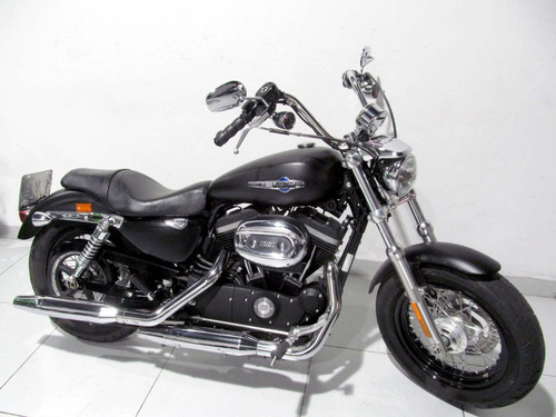 Imagem 2 de 10 de Harley Davidson Xl 1200 Custom Cb 2015 Preta Fosca