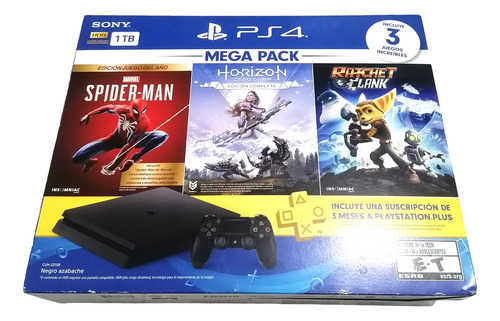 Sony Playstation 4 Slim 1tb Mega Pack Negro (Reacondicionado)
