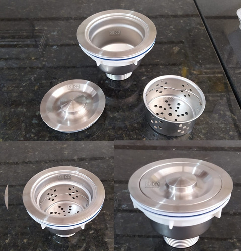 Imagen 4 de 7 de Pileta Doble De Acero Inoxidable 304 Sobreponer + Valvulas
