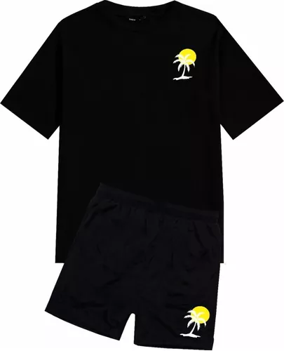 Conjunto Camisa E Short Tactel Kit Verão Calor Moda Praia
