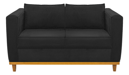 Kit Sofá 2 Lugares E 2 Poltronas Europa Suede Preto - Adj
