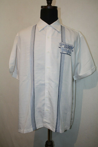 Camisa Cubavera Color Blanca Bordada De Hombre Talla Xl