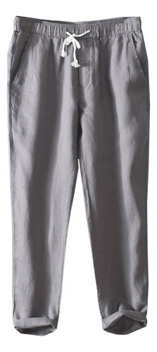 Pantalones Tobilleros Informales 100% Lino For Hombre