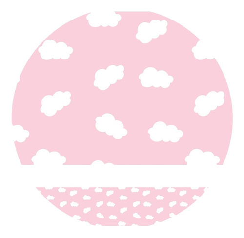 Faixa Decorativa Infantil Nuvens Rosa 10m X 10cm