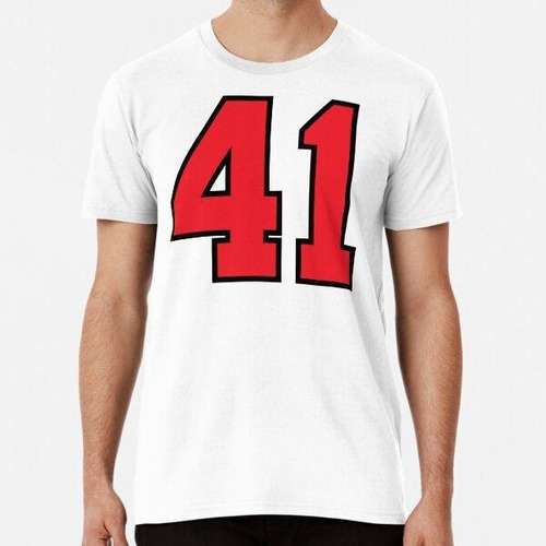 Remera 41 Sports Jersey Forty-one Red Number Black Algodon P