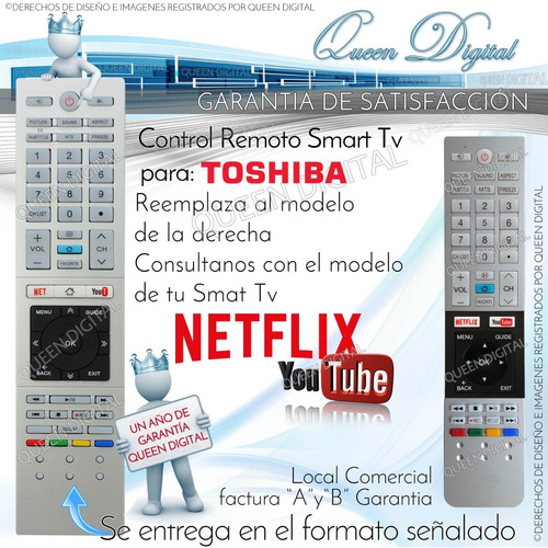 Control Remoto Para Toshiba Ct-8521 Ct-8514 Smart Tv L4700la