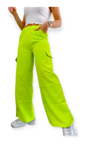 Pantalón Palazzo Oxford Cargo Colores Super Modernos