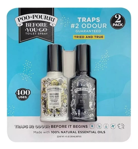 Spray De Inodoro Poo-pourri 2 Pz Aceites Esenciales Orgánico