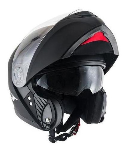 Capacete Helt Hippo Glass Preto Fosco Escamoteavel Robocop