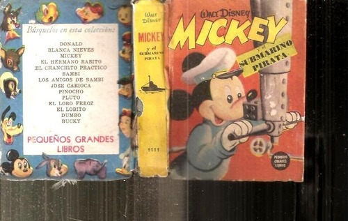  Mickey Submarino Pirata Walt Disney Mini Libro Año 1951