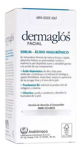 Imagen 7 de 10 de Serum Dermaglós Doble Ácido Hialurónico X30ml