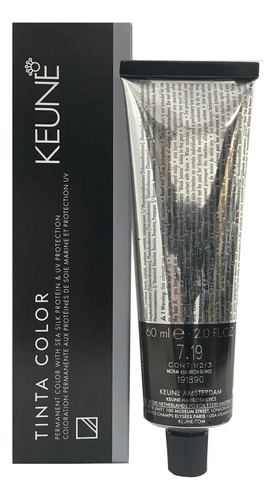  Keune Tinta Color Coloração 60ml 7.19 Lour Médio Cinza Matte Tom 7.19 Louro Médio Cinza Matte