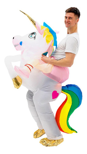 Disfraz Inflable Unicornio Unicorn Ride Adultos  160 - 190 Cm 