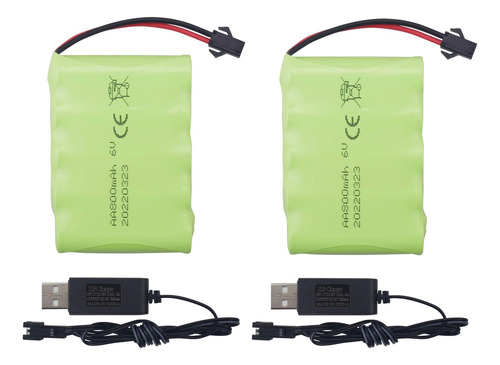 Fytoo 2 Unids Aa 6.0 V 800 Mah Recargable Rc Toy Car Battery