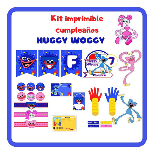 Kit Imprimible Cumpleaños  Huggy Woggy Poppy Play Time