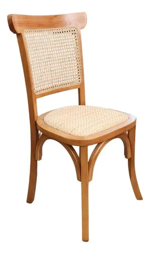 Silla Sophie Madera Rattan Esterilla Comedor Living Lcm Estructura de la silla Beige