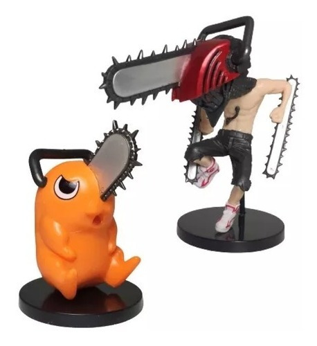 Figuras Chainsaw Man Set 2pzs Gashapon Denji Pochita 11cm