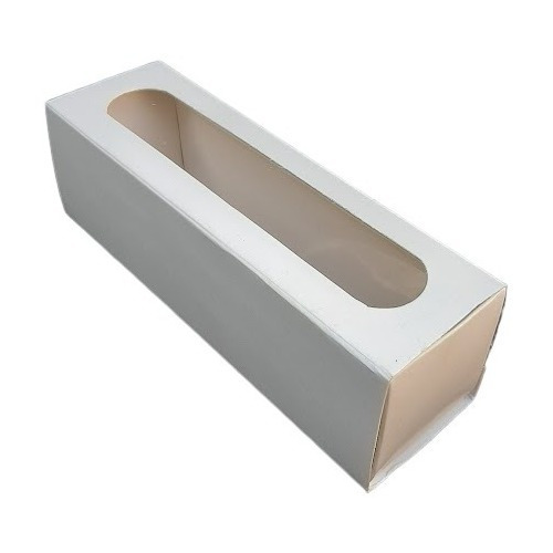 Caja Tipo Fosforera   Para 5/6 Macarons Blanca 50und