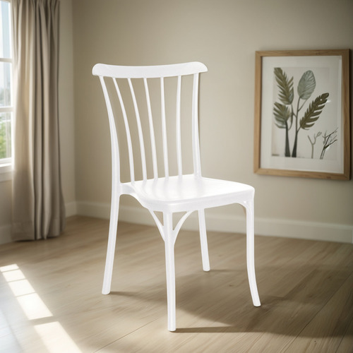 Silla Vintage De Comedor Terraza Eventos Comercio Uso Rudo Estructura De La Silla Blanco