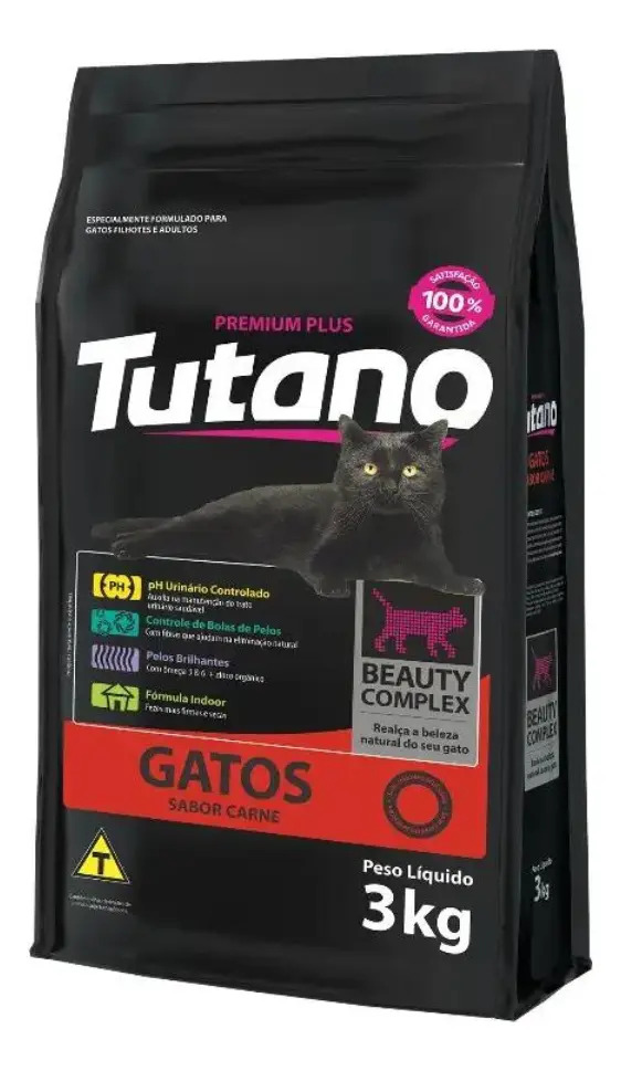 Tutano Ração Gatos Adulto Carne 3kg