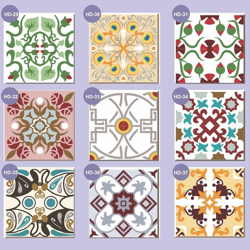 Imagem 5 de 10 de Kit 10 Adesivos Azulejo Português Hidráulico 30x30 Cm Novos!