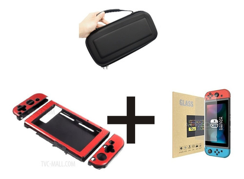 Funda Case Aluminio+cristal+estuche Nintendo Switch Env Gts