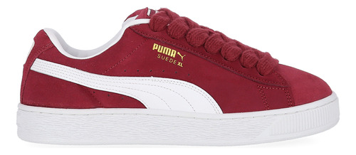 Zapatillas Puma Suede Xl Gamuza En Blanco Y Rojo