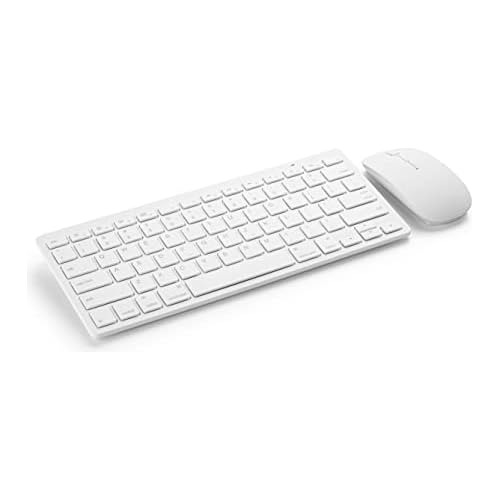 Combo De Teclado Y Ratón Inalámbricos Delgados Blanco...